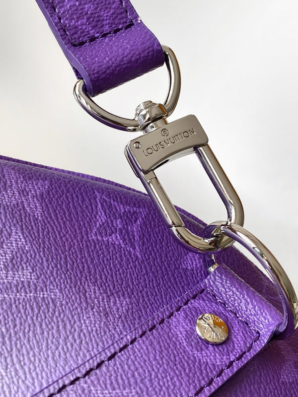 LV Keepall 45 Travel Bag Purple Gradient in Monogram coated Canvas 287223