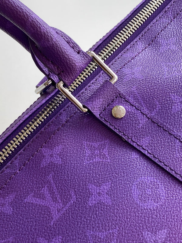 LV Keepall 55 Travel Bag Purple Gradient in Monogram coated Canvas 287221