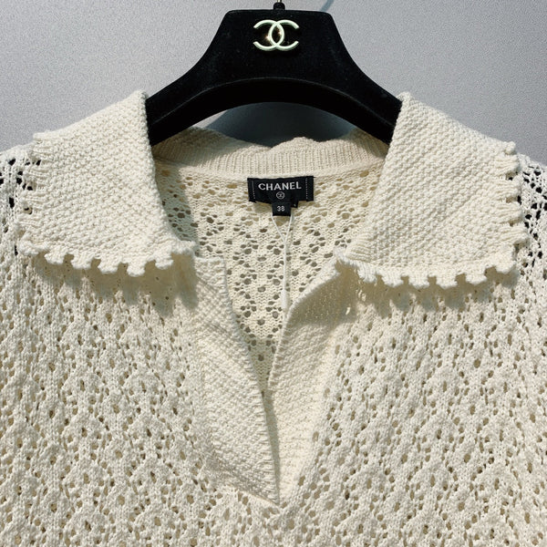 CC 26 Short-sleeved top Cream in Cotton 381041