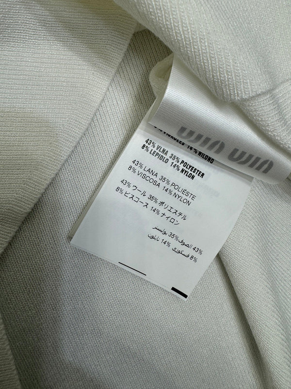Miu 26 Crew Neck Vest White in Wool 382107