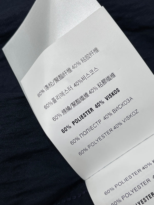 Miu 26 Collared Short-sleeved Dress Navy Blue in Polyester 380681
