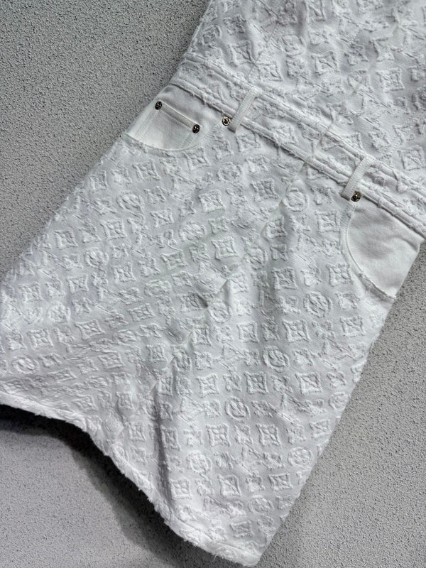 LV Dress White in Cotton 382434