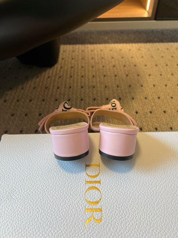CD 26SS Letter Webbing Sandals 40 Pink in Fabric 789476
