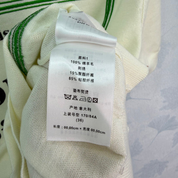 CD 26 Crew Neck Logo Knit Short-Sleeve T-Shirt White in Wool