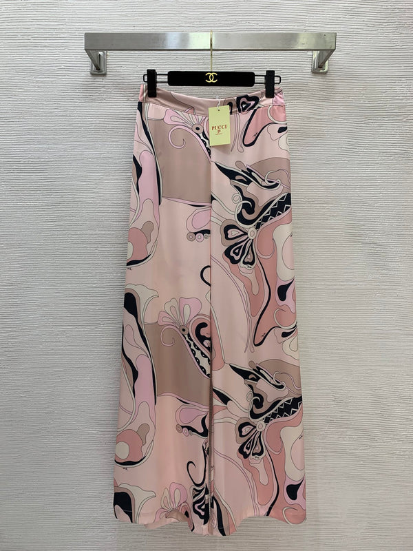 Pucc Orchidee-Print Camisole Top And Wide-Leg Pants Light Pink Satin