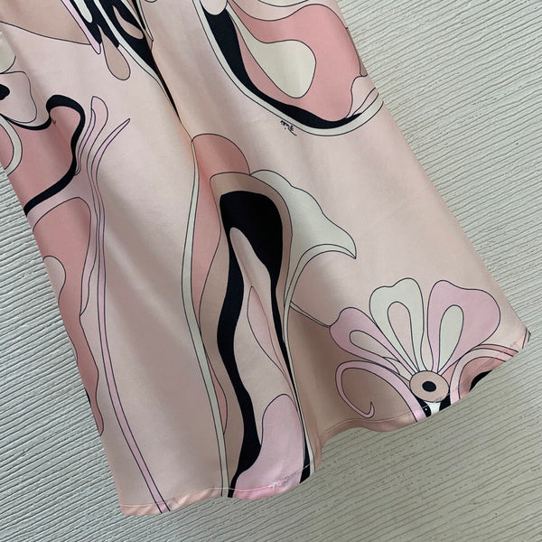 Pucc Orchidee-Print Camisole Top And Wide-Leg Pants Light Pink Satin