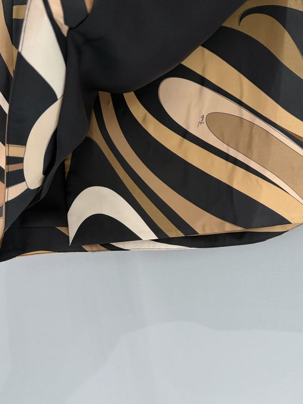 Pucc Marmo Print Skirt Espresso Silk
