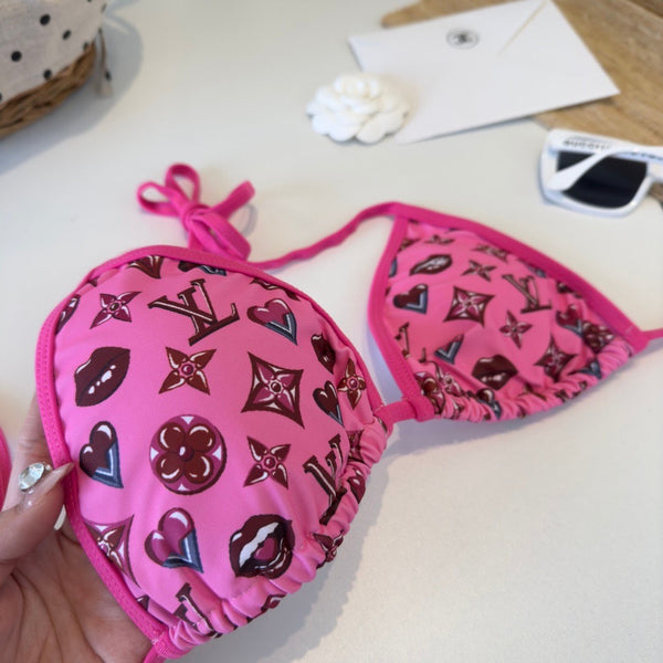 LV Graphic Monogram Bikini in Pink Polyamide 230987