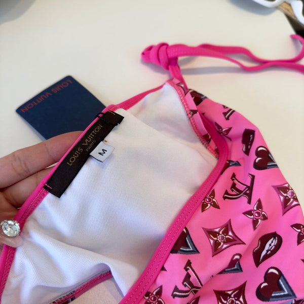 LV Graphic Monogram Bikini in Pink Polyamide 230987