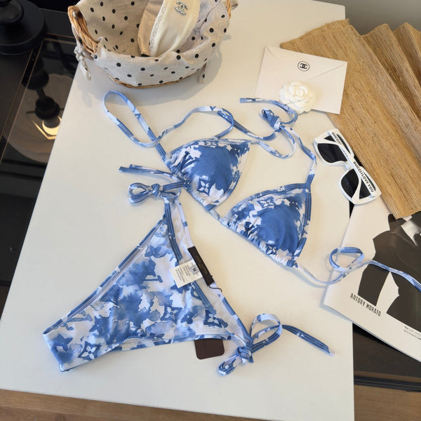 LV Patterned Bikini Blue White in Polyamide 164551