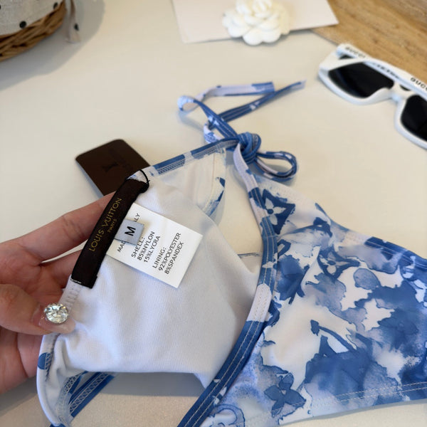 LV Patterned Bikini Blue White in Polyamide 164551