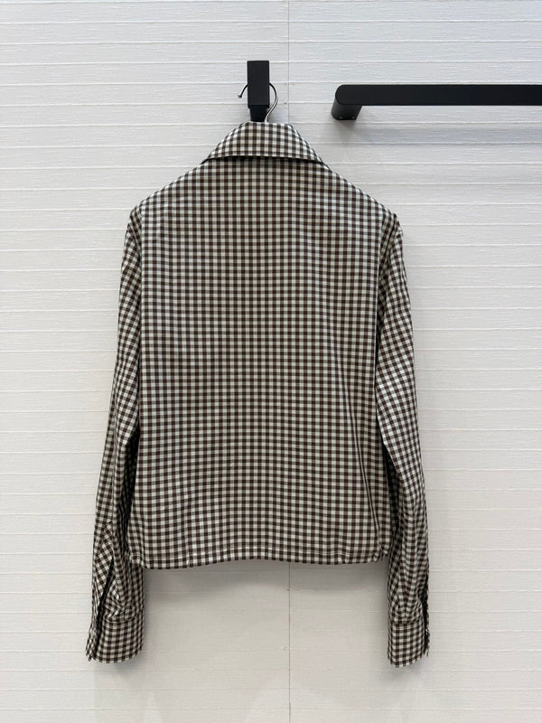 Moncler 26 Check Shirt Jacket Black White in Cotton 389778