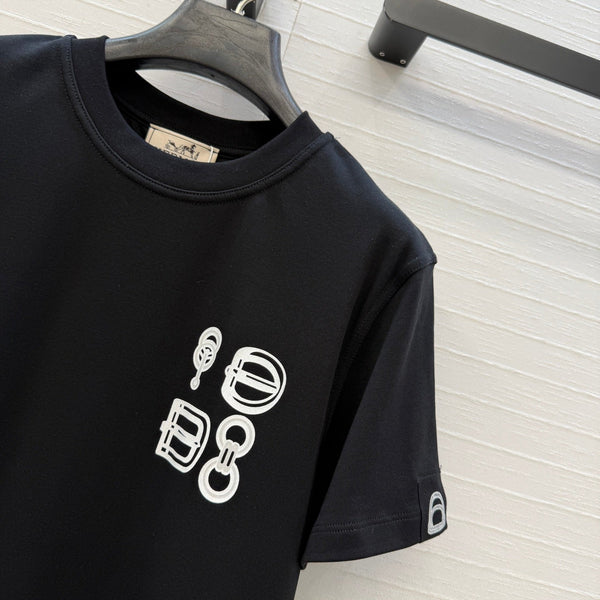 HM T-Shirt Black in Cotton 389807