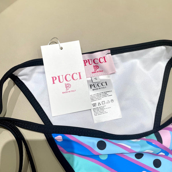 Pucci 3-Piece Swimwear Set Blue Pink Green Marmo Print 149631