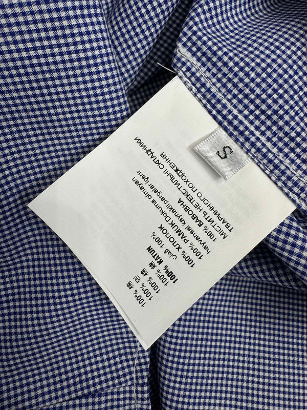 Miu Peter Pan Collar Plaid Shirt Cotton 392635