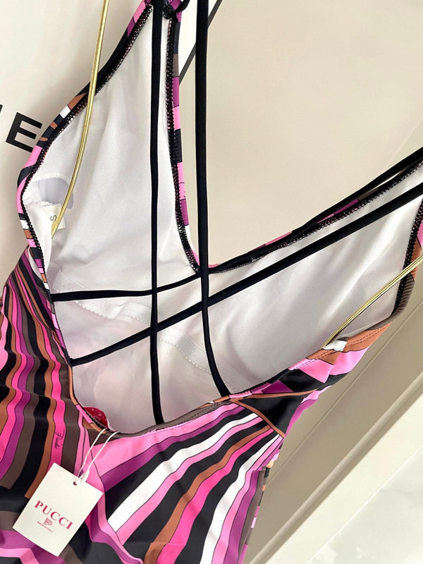 Pucci One-Piece Swimsuit Cotton Blend 882389