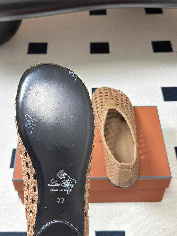 LP 26s Floaty Flats Begie Handwoven Cowhide Leather 235278