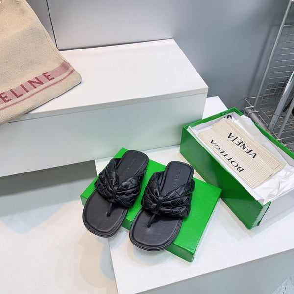 BV 26ss Thong Flip-Flops Black Leather 842947