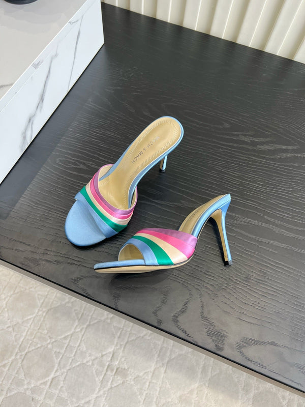 Mach Sandals 9.5cm Blue Ombre Satin 851917