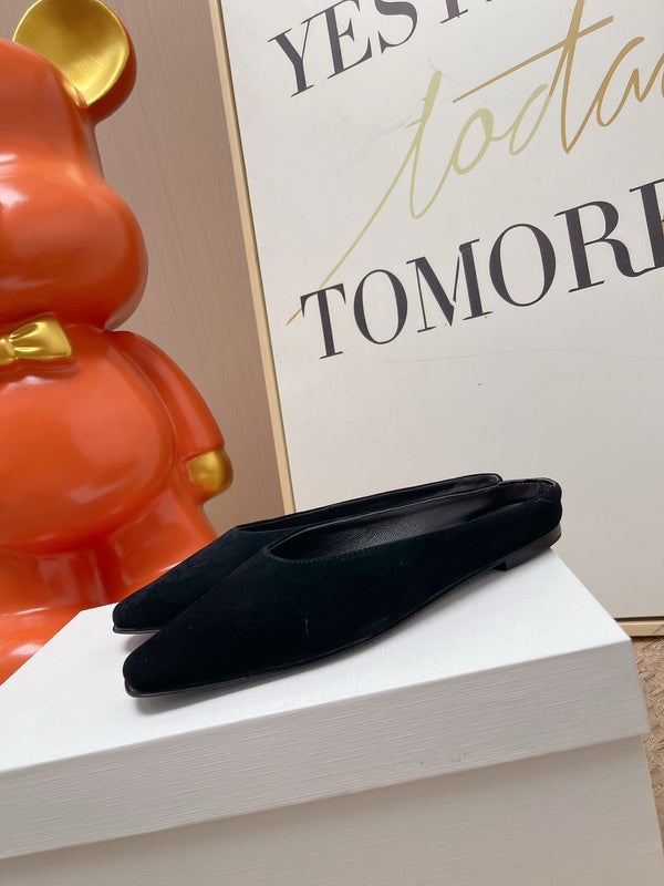 TR June Square Toe Mules Black Suede 856177
