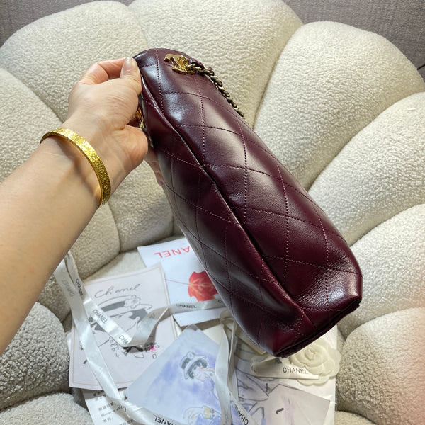 CC 26S Large Tote Bag 40cm Burgundy Calfskin GHW