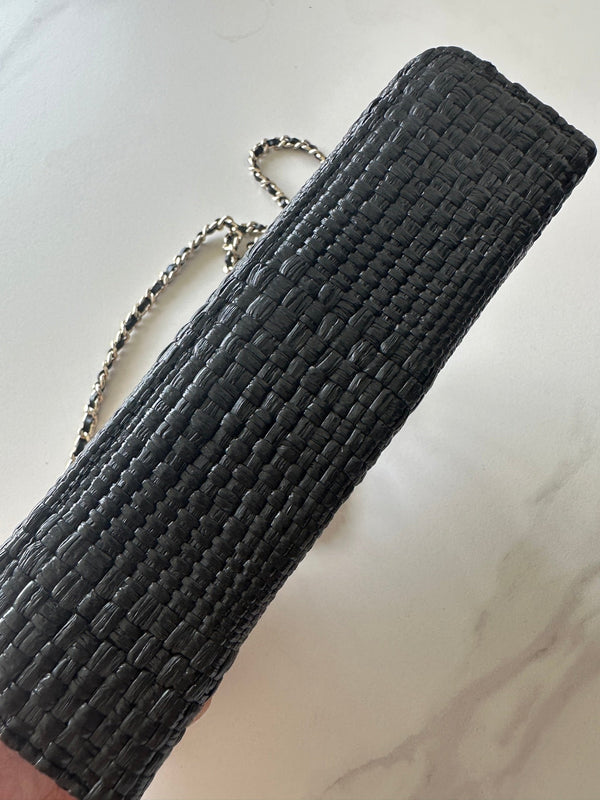 CC Vanity With Chain 17cm Black Woven Raffia & Lambskin 292223