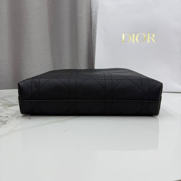 CD Diorly Shoulder Bag 31.5cm Black Cowhide Leather 158570