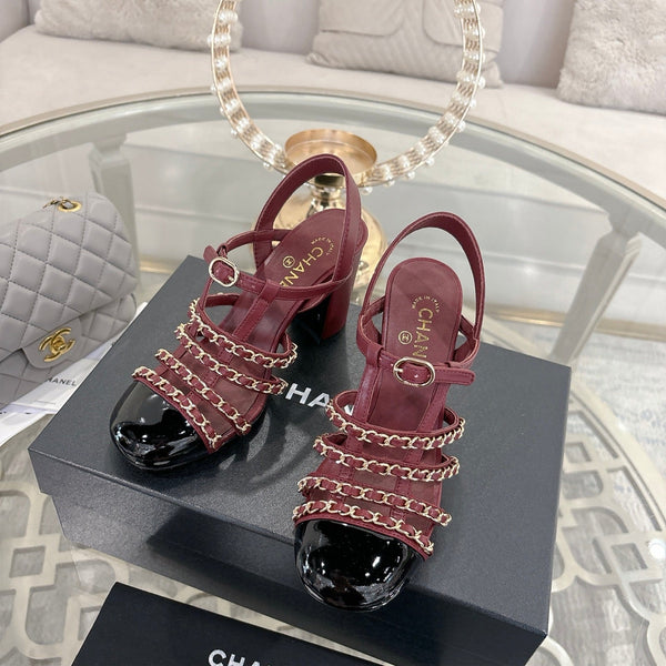 CC Cruise 2025/26 Slingback Sandals Burgundy Black Leather 890726