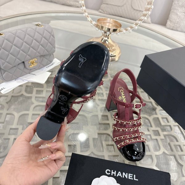 CC Cruise 2025/26 Slingback Sandals Burgundy Black Leather 890726