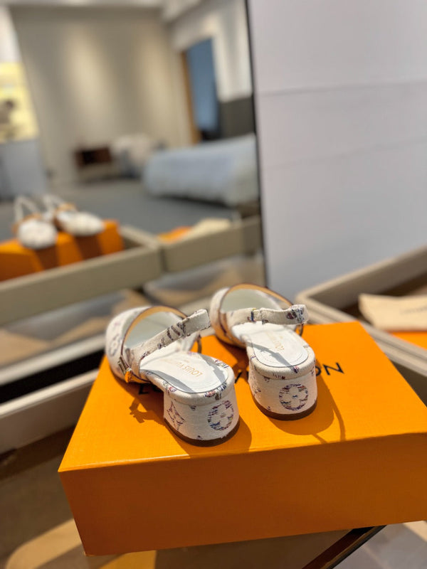 LV Romy Slingback Pumps White Multicolore Monogram Canvas 893590