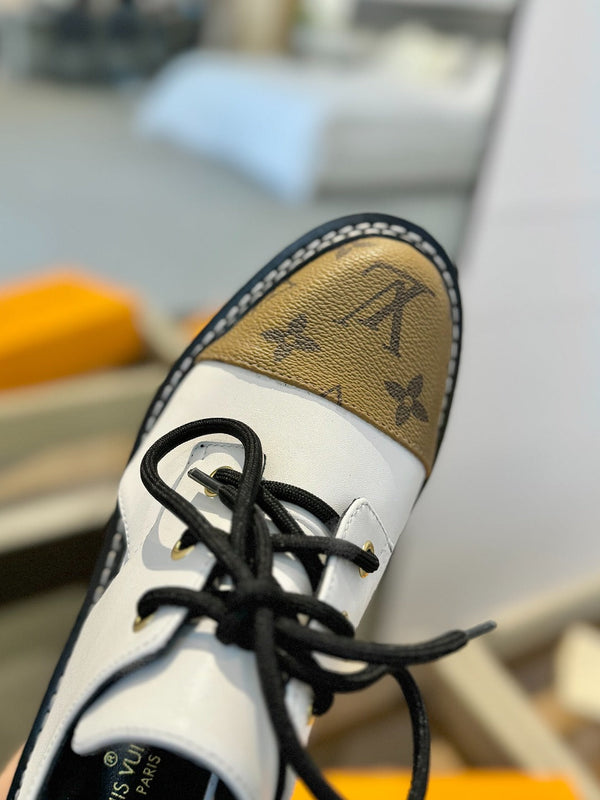 LV Platform Sandal Derbies White Monogram Calfskin 893568