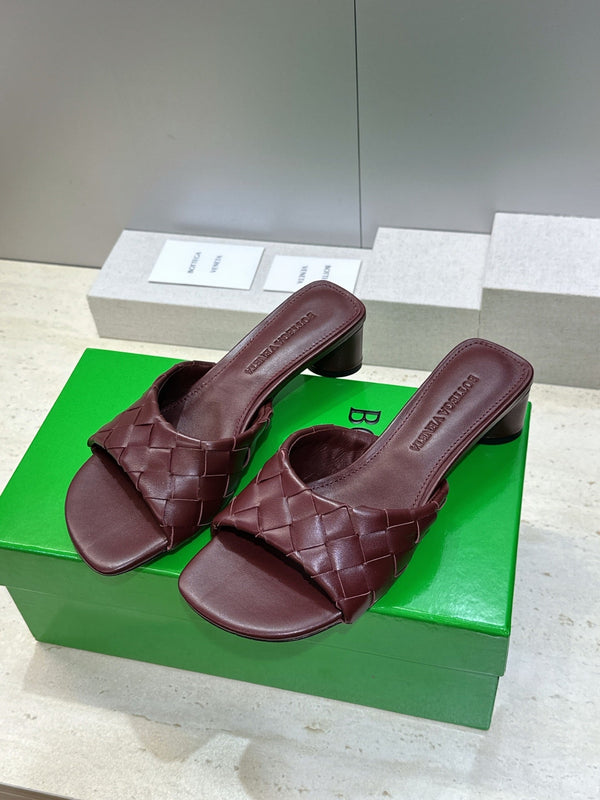 BV 26s Blink Intrecciato Mules 4.5cm Burgundy Leather 896577