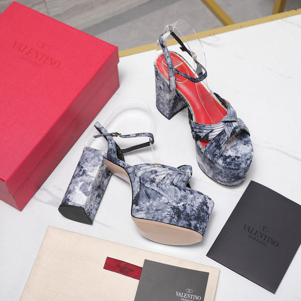 VLTN Crasher Platform Sandals Blue Grey Fabric 913110