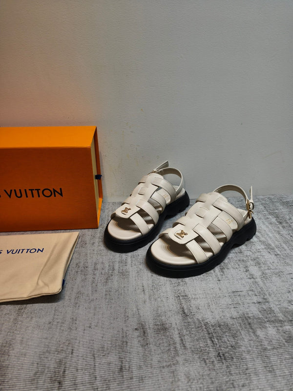 LV Nevada Comfort Fisherman Sandals Calfskin Leather 912855