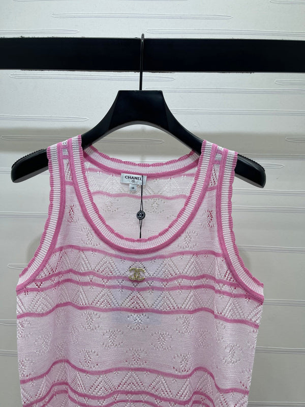CC Openwork Knit Tank Top Tencel 406475