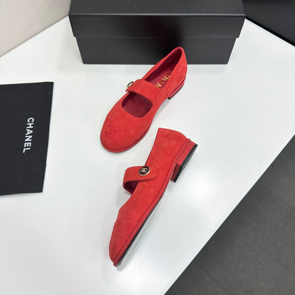 CC Mary Jane Flats Red Suede 925649