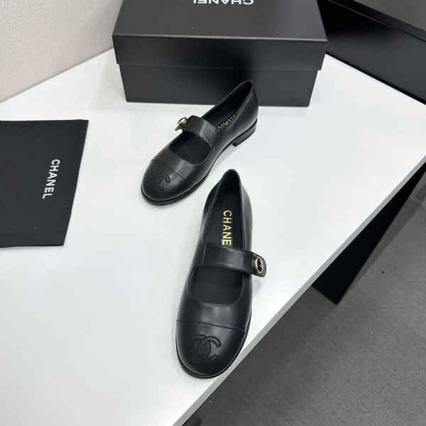 CC Mary Jane Flats Black Leather 925646