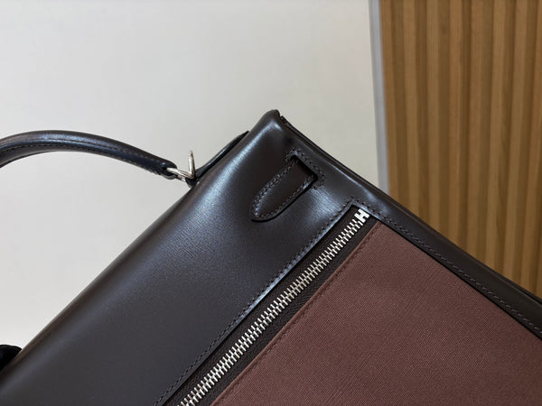 HM Kelly Lakis 32CM Handbag Black Swift Canvas