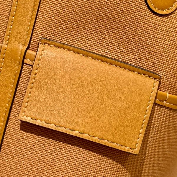 HM Picotin Lock 18CM Pocket Handbag Camel Swift Canvas