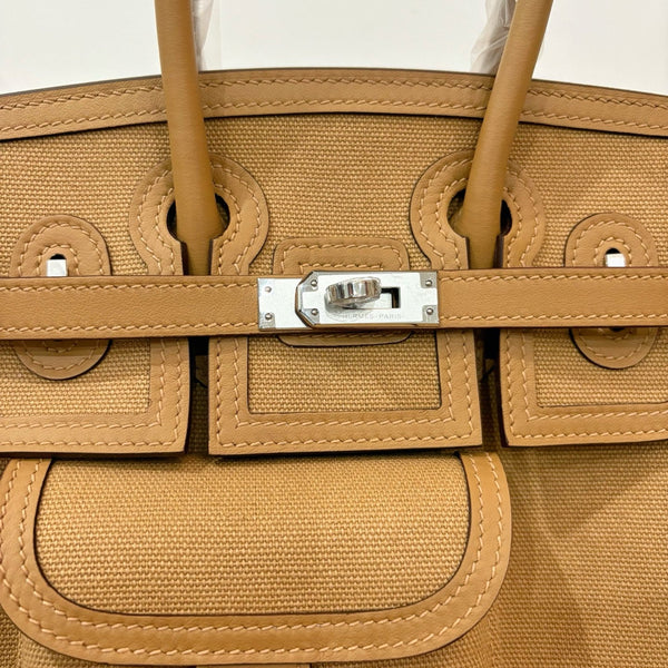 HM Birkin Cargo 25CM Handbag Sand Beige Swift Canvas