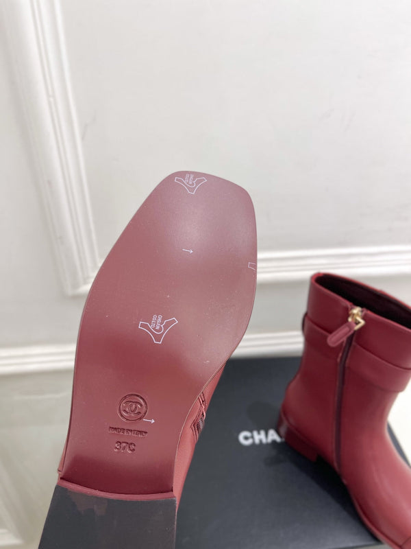 CC Double C Ankle Boots 3.5CM Burgundy Leather 946900