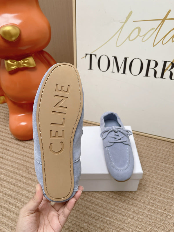 CE Adam Lace-Up Sneakers Blue Suede Calfskin 951088