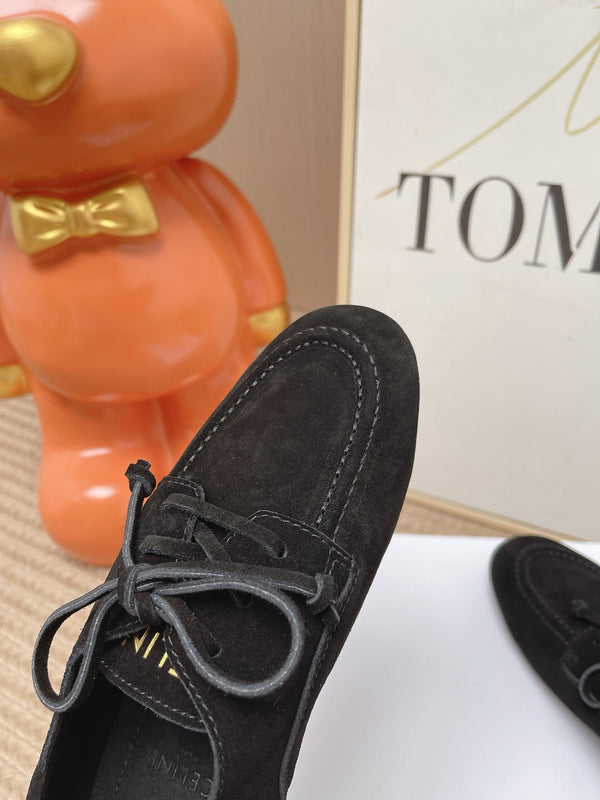 CE Adam Lace-Up Sneakers Black Suede Calfskin 951087