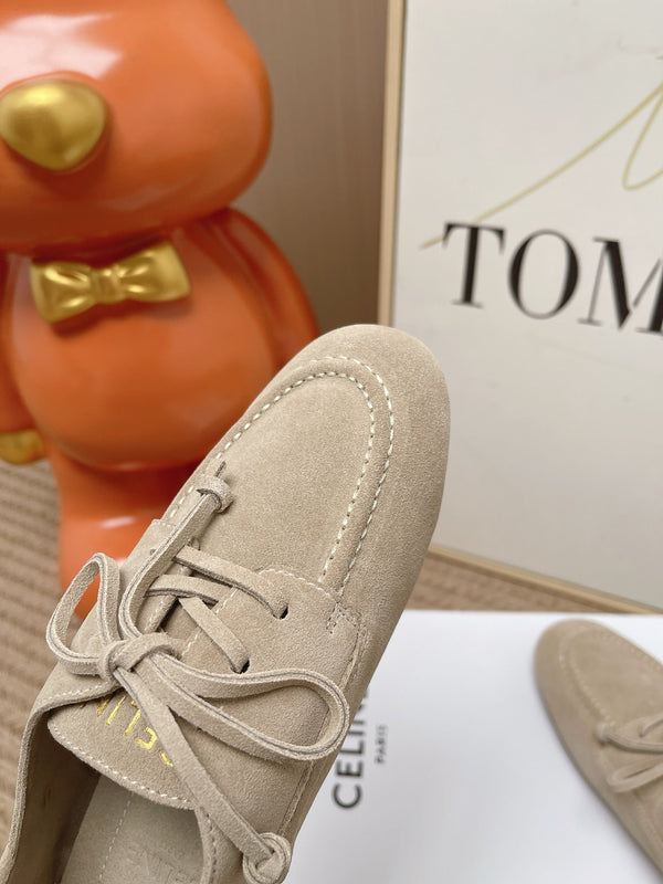 CE Adam Lace-Up Sneakers Beige Suede Calfskin 951085