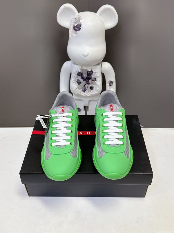 Prad America's Cup Logo Tag Sneakers Green Soft Rubber & Bike Fabric 951918