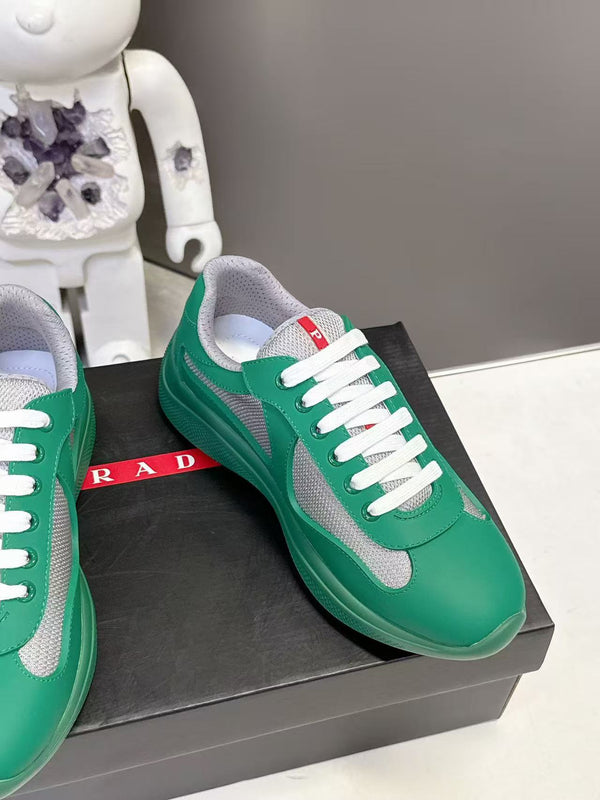 Prad America's Cup Logo Tag Sneakers Dark Green Soft Rubber & Bike Fabric 951915