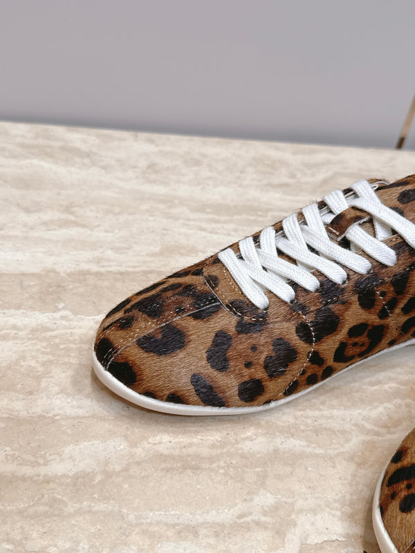 TR Leopard Print Low-Top Sneakers Brown Horsehair 954422