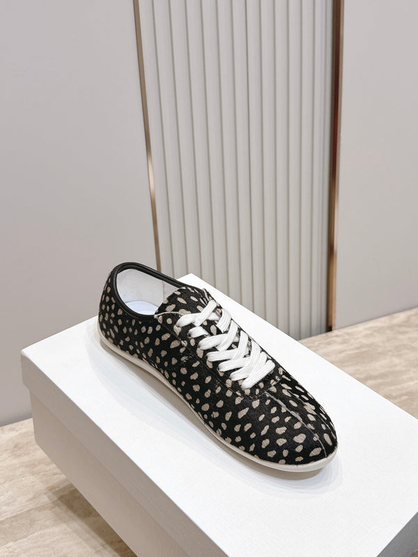 TR Leopard Print Low-Top Sneakers Black Horsehair 954420