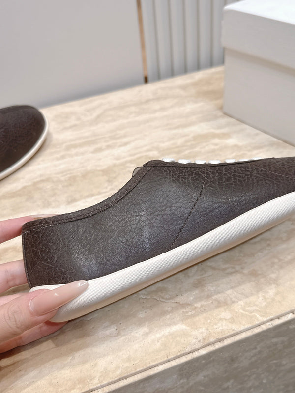 TR Low-Top Sneakers Brown Textured Leather 954418