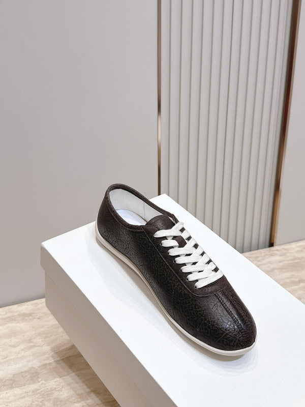 TR Low-Top Sneakers Brown Textured Leather 954418